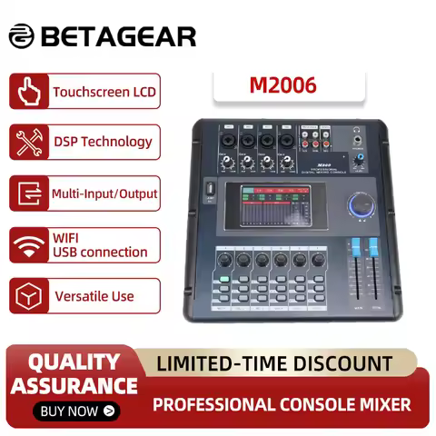 Betagear MD200 Console Mixer Professional Stage Performance DJ Mixer Link PC By Wifi Or Usb Digital 