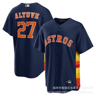 Mlb Baseball Jersey Astronaut ALTUVE27 ALVAREZ44 City Edition Navy Blue Embroidered Baseball Uniform