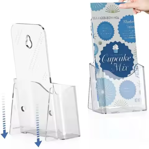 1 Pc Transparent Acrylic A6 Brochure Holder High Quality Diy Pamphlet Holder Flyer Display Stand For