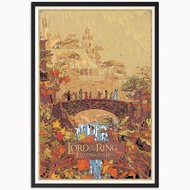 Vintage Lord of The Rings Canvas Wall Art - Retro Middle Earth Movie Poster for Home Decor Room Deco