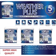 SMARTPAINTS TOPLUS WEATHER PLUS 5 Liter Green Paint FOR EXTERIOR Outdoor Cat Dinding Luar Rumah Warna Hijau Cat Air