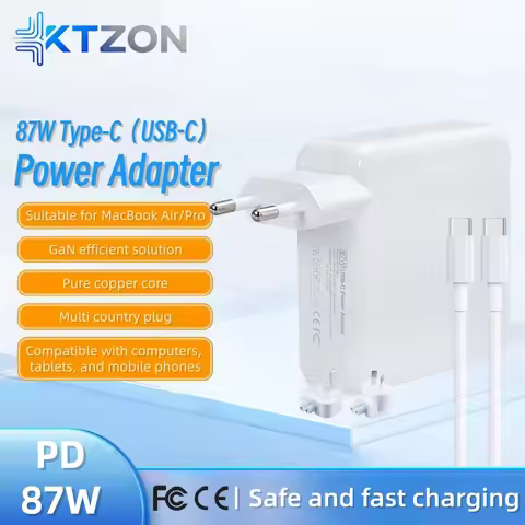 87W USB-C Fast Charger for MacBook Pro A1707 A1990 A1719, PD3.0 QC4.0 PPS Charging Adapter, CE, FCC 