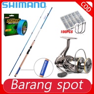 SHIMANO Reel Rod Joran Pancing 1 Set Fishing Rod Spinning Reel Fishing Reel Joran Udang Full Set 1.8-2.7M pancing set