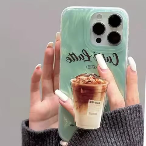 Korean Coffee Latte Grip Tok Griptok Phone Holder Stand Support For iPhone Samsung Universal Accesso