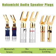 Y Fork Connectors Gold Plated Cable Terminal Audio Plug for Binding Post Banana Jack Adapter Nakamichi Speaker Jack U Shape