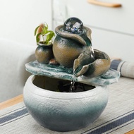 Feng Shui Ornaments Flowing Water Ornaments Round Flowing Water Ornaments Fountain Living Room Office Creative Desktop Ornaments Money-making Waterscape Opening Birthday Gifts Money-gathering Feng Shui Ornaments Flowing Water Ornaments Good Lu
