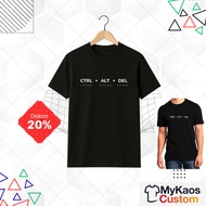 MESIN IT Programmer Men's Distro T-Shirt CTRL ALT DEL Shortcut Keyboard Motif - Premium DTF Screen P