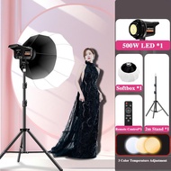 Cellphone Live Stream Lighting Kits 500W LED ไฟถ่ายรูป ไฟไลฟ์สด ไฟสตูดิโอ with 65cm Lantern Softbox 