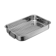 Stainless Steel Baking Tray Heavy Duty Turkey Roasting Pan Oven Flat Rack Induction Roast Tray for C