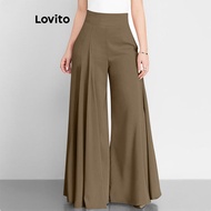 Casual Plain Draped Pants for Women LNL60329 Celana Panjang Polos Kasual untuk Wanita LNL60329