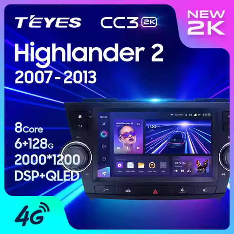 TEYES CC3 2K For Toyota Highlander 2 XU40 2007 - 2013 Car Radio Multimedia Video Player Navigation s