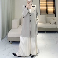 Autumn New Style Jacket Fashion Suit Collar Long Pleated Windbreaker
