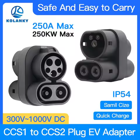 CCS1 to CCS2 EV Charger Adapter 250A EV CCS1 DC to CCS2 Electric Vehicle Charger Fast Ev Charging Ad