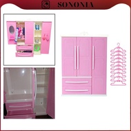 [SONONIA] Doll Closet Doll Clothes Organiser, Doll Armoire Clothes Storage for Doll Clothes