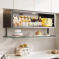 YVYKFZD Kitchen Drop Down Spice Rack, 2 Tier Pull-Out Cabinet Organizer, Wall Cabinet Storage Organi