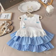 (SN11) Set bộ bé gái Set áo ba lỗ sát nách phối nơ bèo ren kèm chân váy tầng xếp ly cho bé gái