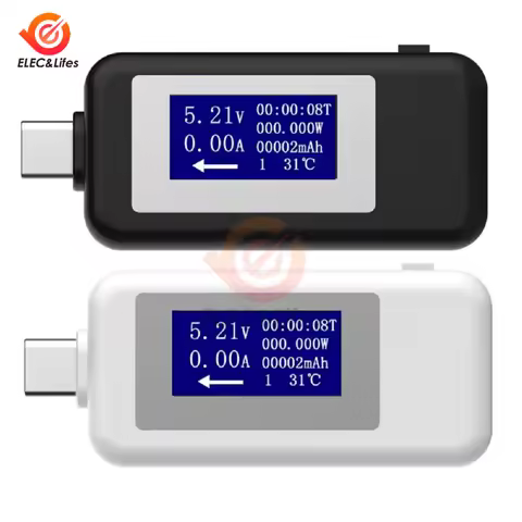 4-30V DC USB Tester Type-C LCD Digital Current Voltage Meter Timing Ammeter USB Charger Doctor Capac