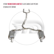 HMD Stainless Steel Exhaust System Performance Catback for Mercedes Benz W205 C43 C400 C450 3.0T Muf