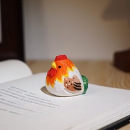 Handcrafted Mini Gaggle Chicken Wood Carving Decorative Figurine Cartoon Co Worker Stress Relief Des