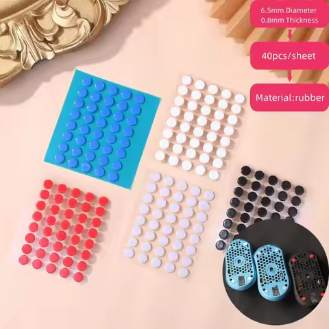 40Pcs 6.5mm Diameter 0.8mm Thickness Small Dots Universal Mouse Skates For Rubberized Mouse Foot Gli