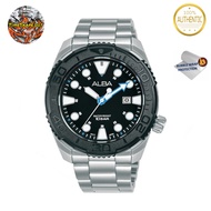 ALBA AG8M15X1 / AG8M15X Stainless Steel Strap & Case Active Black Dial Men Watch-Official Warranty