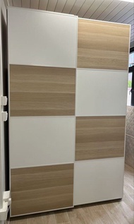 IKEA PAX/MEHAMN 雙面/白色 染白橡木紋衣櫃