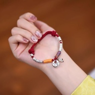 999 Sterling Silver Plate Winding Red String Bracelet Ladies Style Chubby Fu 2026 Red Bracelet Silve