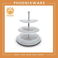 3-Layer Round Plate Set (8 10 12 Inches) Melamine White JB MD021