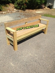 Bangku kayu panjang sandaran/Bangku kayu panjang/Bangku taman/Bangku kayu santai/Bangku Tunggu Kayu/