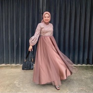 Sandy dress brukat - dress kondangan - dress wanita