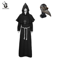 Plague Doctor Costumes Kids Christianity Cosplay Plague Doctor Mask Latex Priest Halloween Costumes for Kids Christian Cross