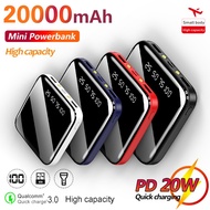 Portable 20000mAh Mini Power Bank Fast Charging small powerbank with led Phone Charger for Xiaomi IPhone Huawei oppo