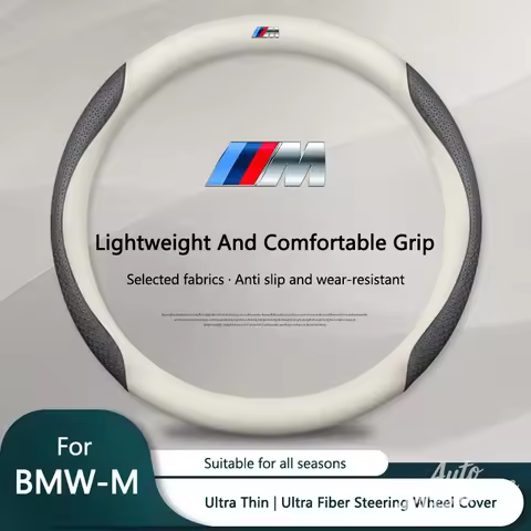 38CM Ultra Fiber Car Steering Wheel Cover Anti Slip For BMW M Performance E46 E90 E60 F10 F30 E39 E3