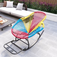 Household Rattan Rocking Lunch Break Recliner Lazy Leisure Arhat Bed Adult Colorful Balcony Single A