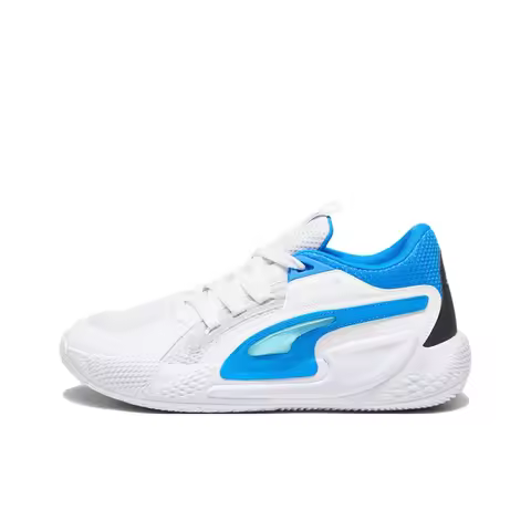 PUMA Court Rider 1.0 Basketball Shoes Men's Low Top White Blue 379013-07