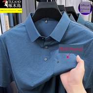 baju t shirt lelaki berkolar polo t shirt men T-shirt lengan pendek sutera ais pelatuk lelaki musim 