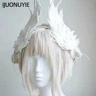IJUONUYIE Cosplay Hair Accessories, Wing Hair Ornament Barrette Hairpin Hair Clips, Vintage Black Wh