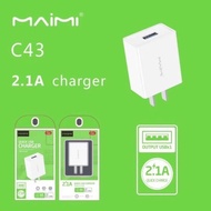 Maimi C43 Smart Charger Adapter 2.1A Single Usb Original Charger Head