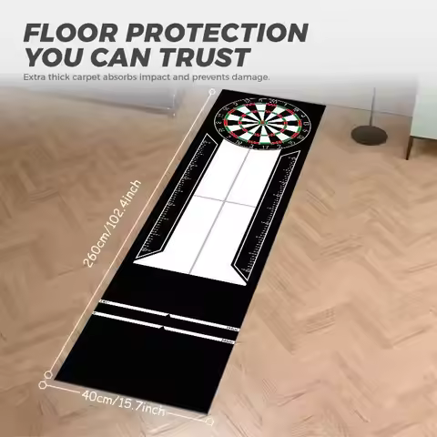 VIKAMA Tournament Oche Line Dart Mat 260cm Wear Resistant Floor Protection Carpet For Darts Board Pu