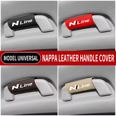 1PC Leather Car Roof Armrest Pull Gloves Door Handle Protection Cover For Hyundai N N2 NLINE NLINE2 