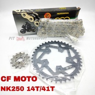 REGINA CF MOTO NK250 Sprocket Chain Kit Set Rantai Spoket (Full Set) CFMoto 14T-41T 520 Regina NK 25