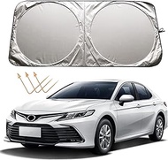 XHRING Car Windshield Sun Shade Sunshade Compatible with Toyota Camry 2018-2024 Corolla Cross (Not for Corolla) 2022-2024 Crown 2023 2024 LE XLE Hybrid SE XSE TRD Accessories Car Window Sun Shield