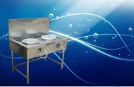 stainless steel dapur 2 tungku / 2 kwali range with burner stove