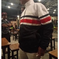 Borong Dafa Jaket Casual Tracktop Hitam Putih List Merah ◄