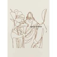 2025 Christian Brown Line Art Poster Canvas Printing Jesus Christ Bible Verse Neutral Boho Modern Li