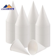 White Paper Cone Cups, Snow Cone Cups,Coated Leakproof Cone Paper Cups for , Shaved Ice, Water 200Pc