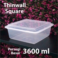 Thinwall Persegi Besar 3600 ml DM - Wadah Kotak Kue - Square SQ Murah