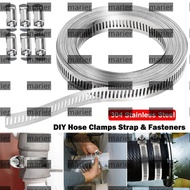 MARIER Hose Clamps, 304 Stainless Steel Large Hose Clamp Strap,  Adjustable Pipe Ducting Hose Clamp 