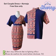 Set Couple Dress dan Kemeja Corak Pua Kumbu Borneo Sarawak