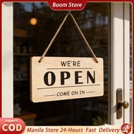 Open Close Sign Signage Creative Store Signage Wooden Open/Close Wall Hanging Signage Decoration